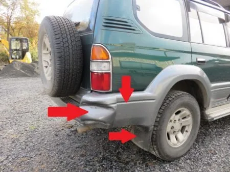 キズ・凹みの板金修理事例(一関市、トヨタ・ランドクルーザー)