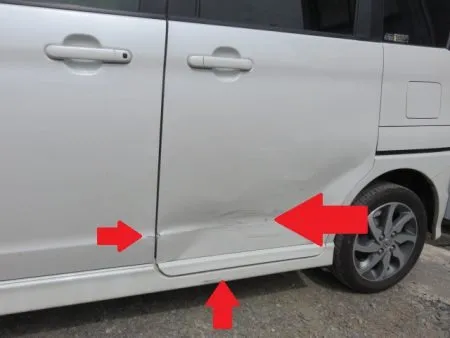 一関市よりキズ・凹みの板金修理事例(日産・ルークス)