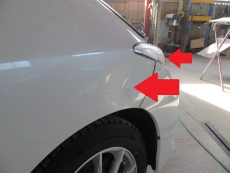  キズ・凹みの板金修理事例(トヨタ・エスティマ、一関市)