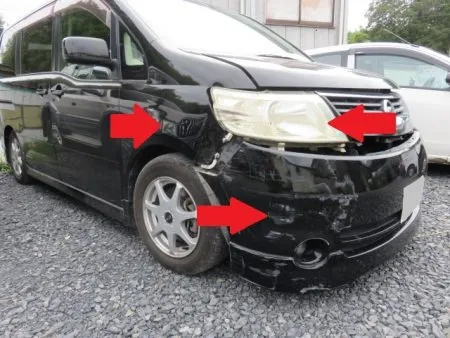  一関市よりキズ・凹みの板金修理事例(日産・セレナ)