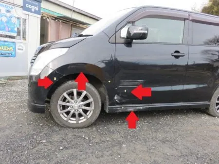  一関市よりキズ・へこみの板金修理事例(スズキ・ワゴンR)