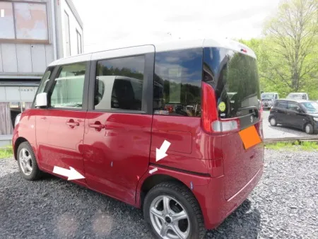 「傷・へこみ・板金修理事例(一関市からスズキ・スぺーシアの板金修理のご依頼です。)」