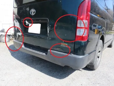 「一関市よりキズ・へこみ・鈑金修理事例(ハイエースのお客)」