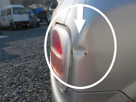 「キズ・凹み板金修理事例、(一関市のお客様)スズキ・ラパン」