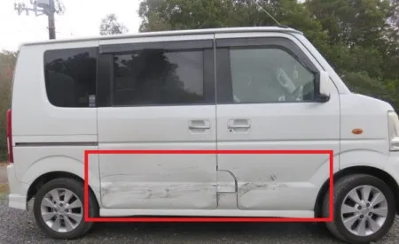  一関市よりキズ・ヘコミの板金修理事例(スズキ、エブリー)